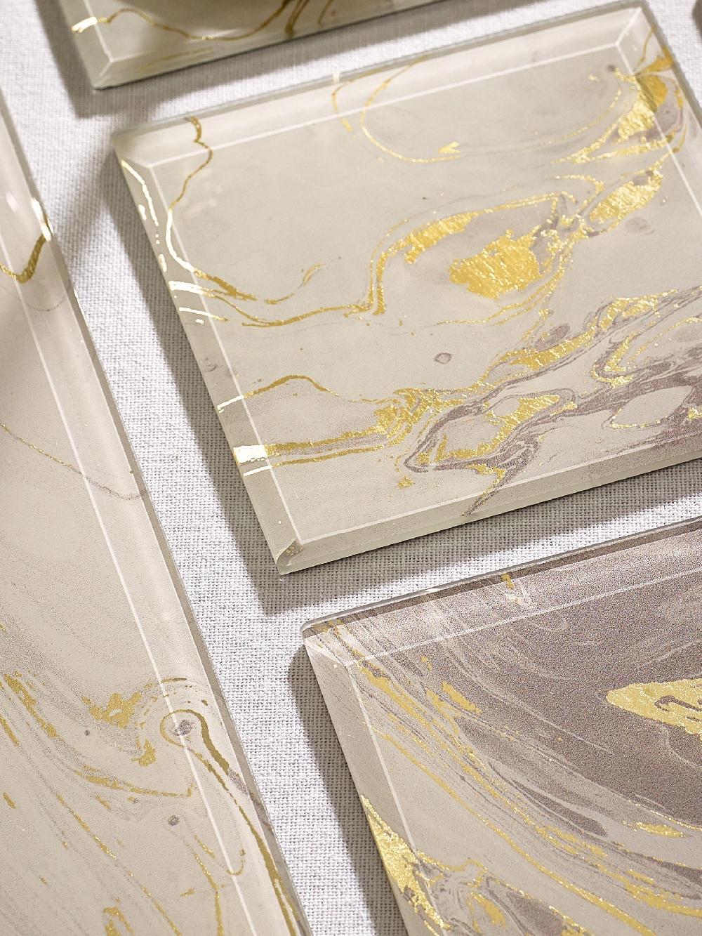 seraphine Natural Galaxy Glass Coasters Set of 4