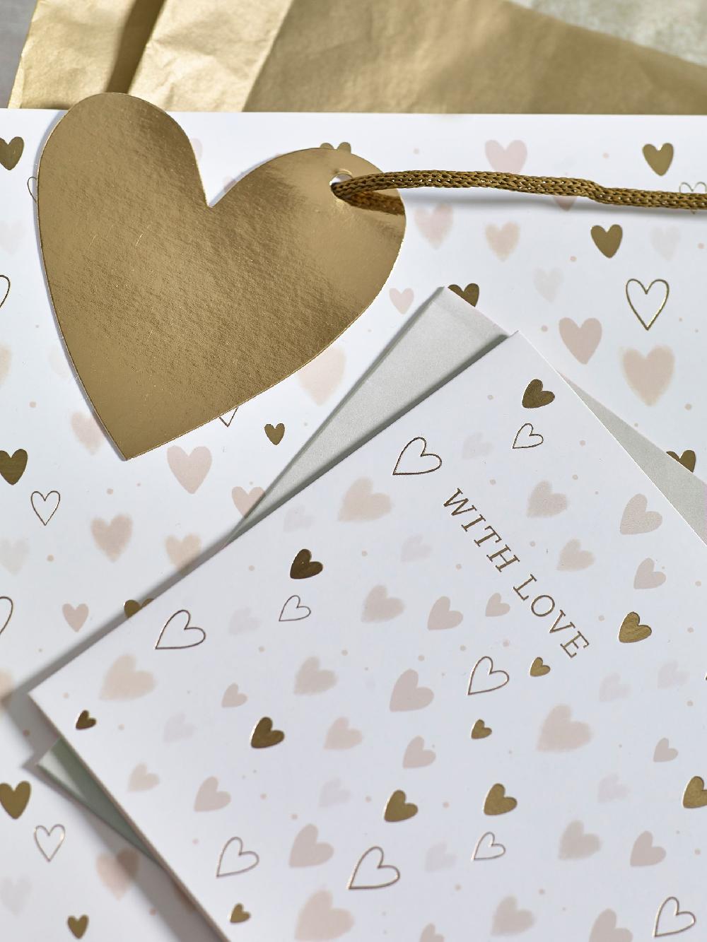 Seraphine Natural Hearts Gift Bag And Card Set
