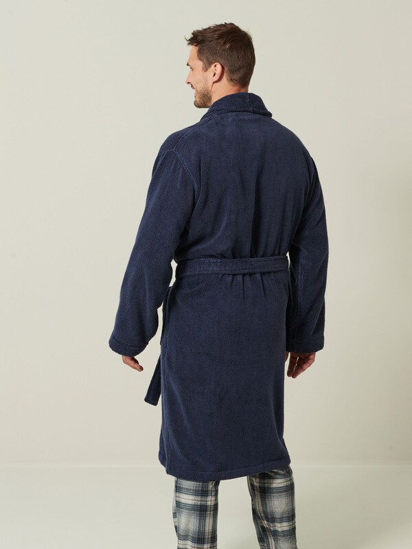 Seraphine Navy Blue Cotton Towelling Dressing Gown
