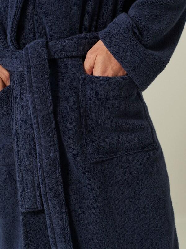 Seraphine Navy Blue Cotton Towelling Dressing Gown