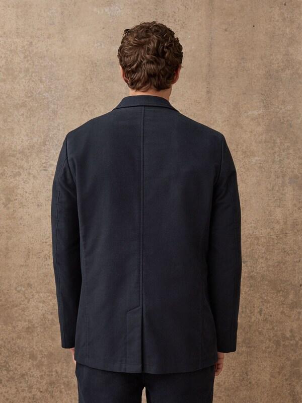 Seraphine Navy Blue Relaxed Fit Cotton Suit Jacket