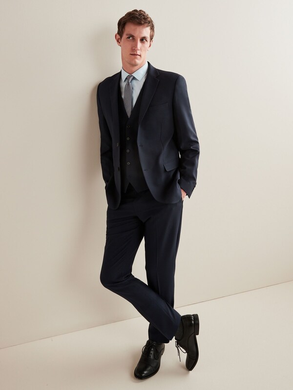 Seraphine Navy Blue Slim Fit Essential Suit Jacket