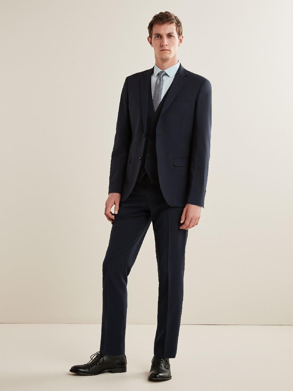 seraphine Navy Blue Slim Fit Essential Suit Jacket
