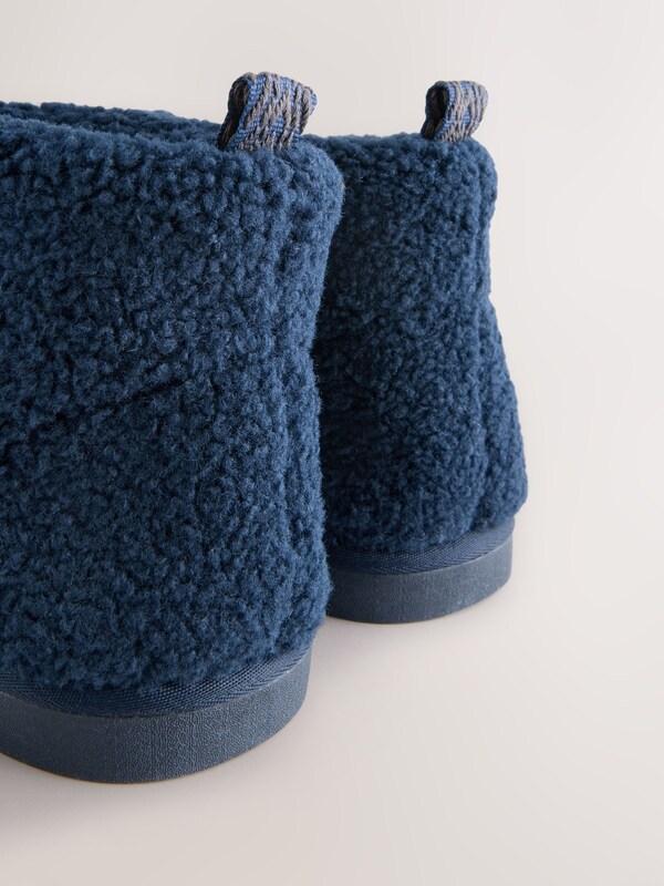 Seraphine Navy Borg Boot Slippers
