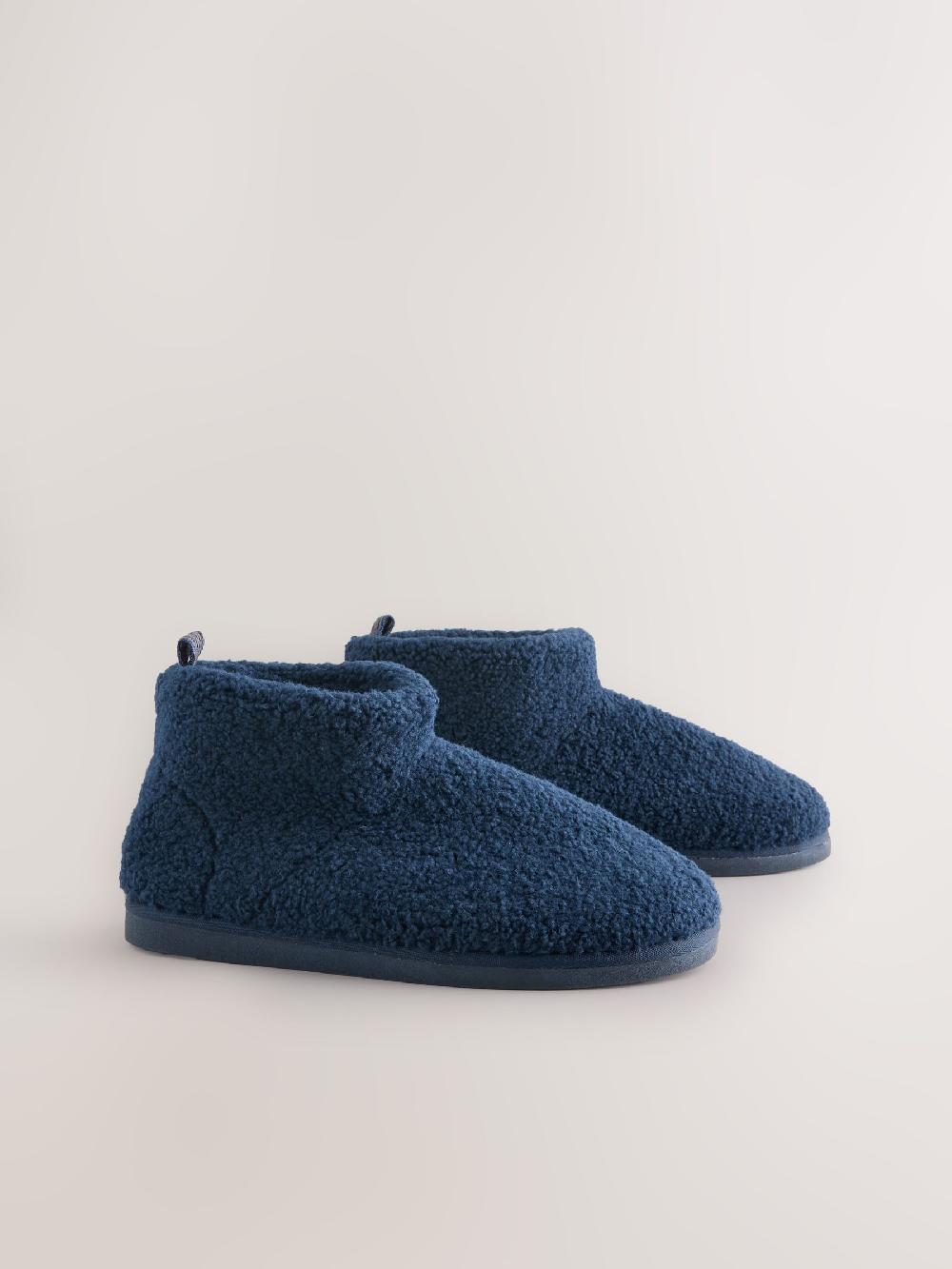 seraphine Navy Borg Boot Slippers
