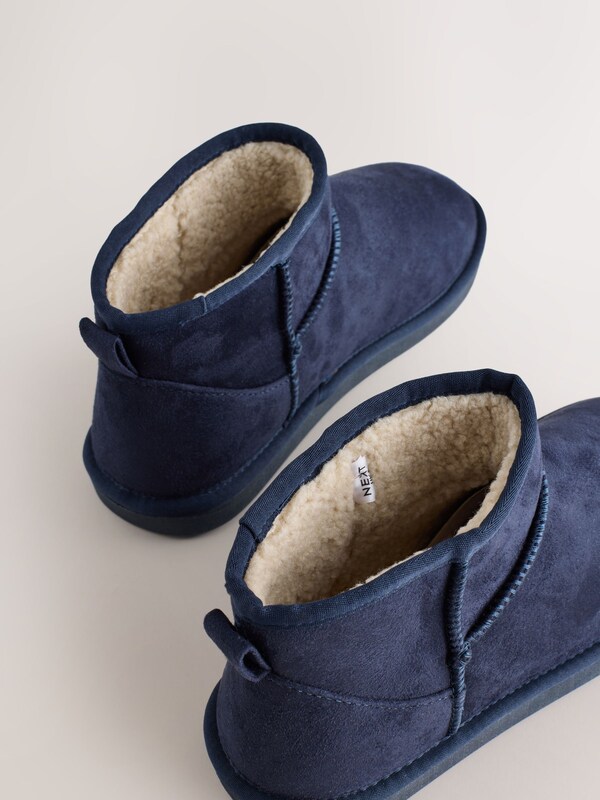 Seraphine Navy Microsuede Boot Slippers