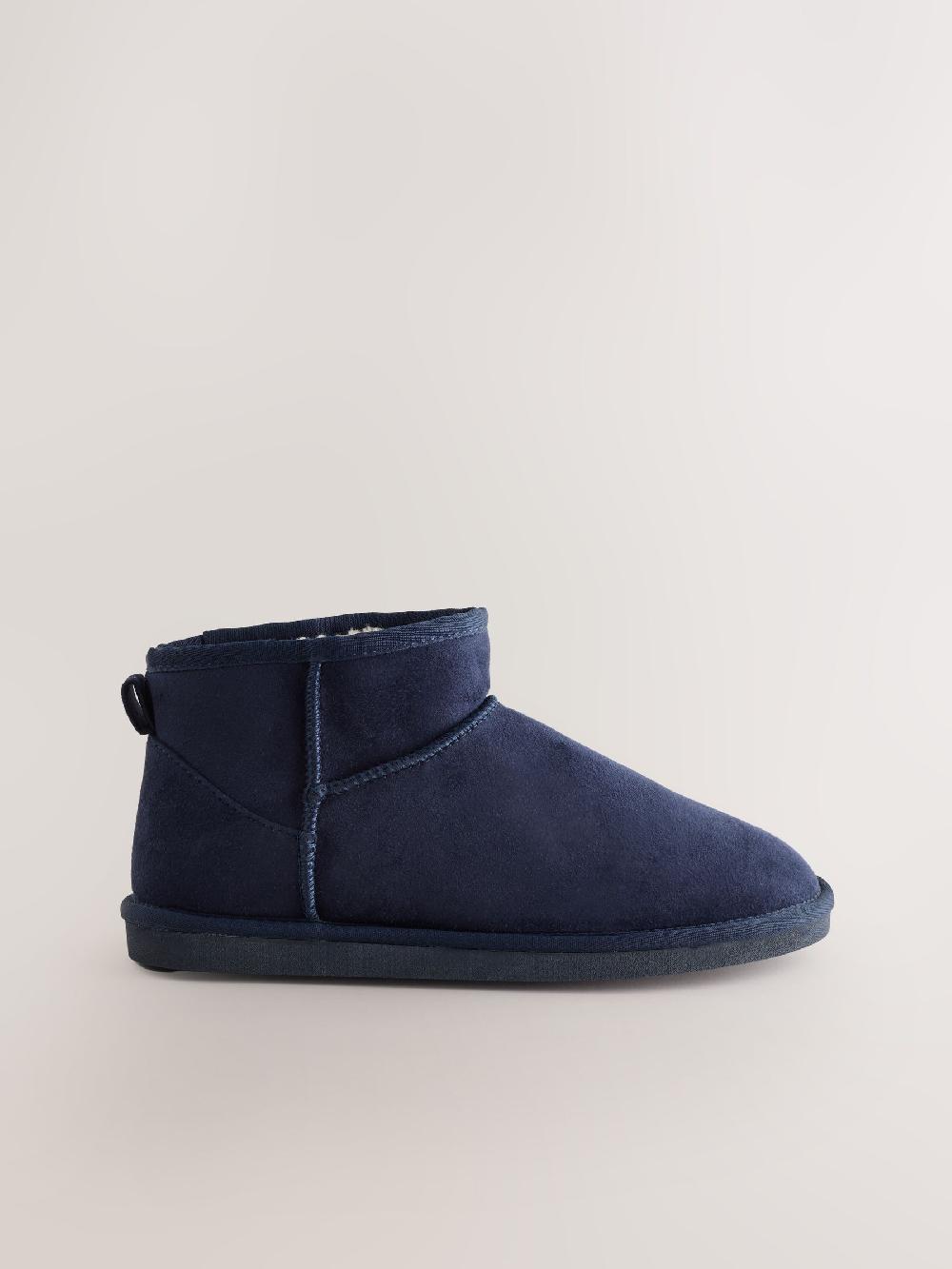 seraphine Navy Microsuede Boot Slippers