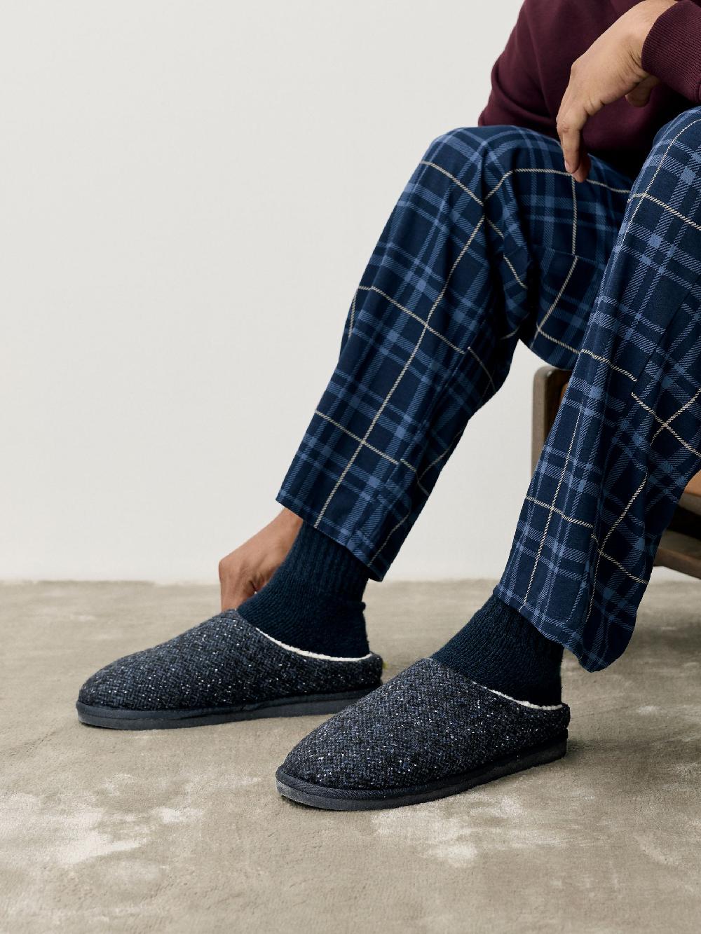 seraphine Navy Patterned Slippers