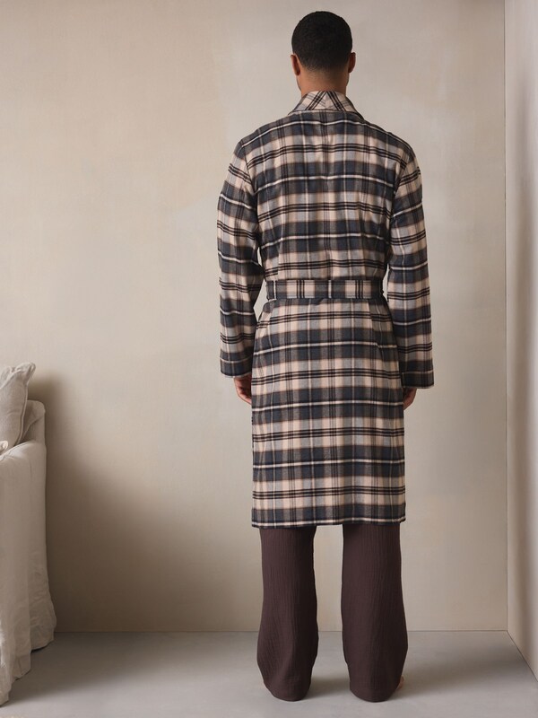 Seraphine Neutral Check Woven Dressing Gown