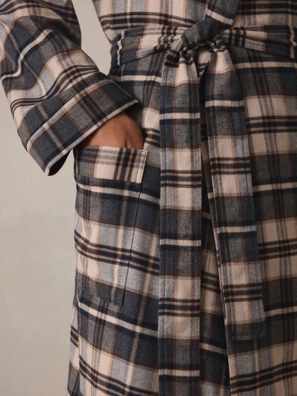Seraphine Neutral Check Woven Dressing Gown