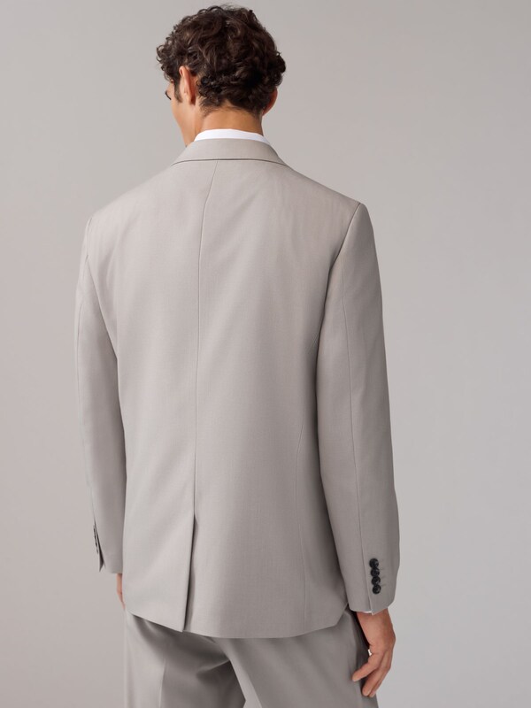 Seraphine Neutral Regular Fit Textured Suit Jacket