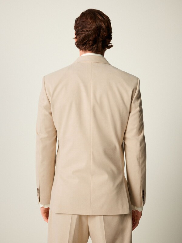 Seraphine Neutral Slim Fit Flannel Suit Jacket