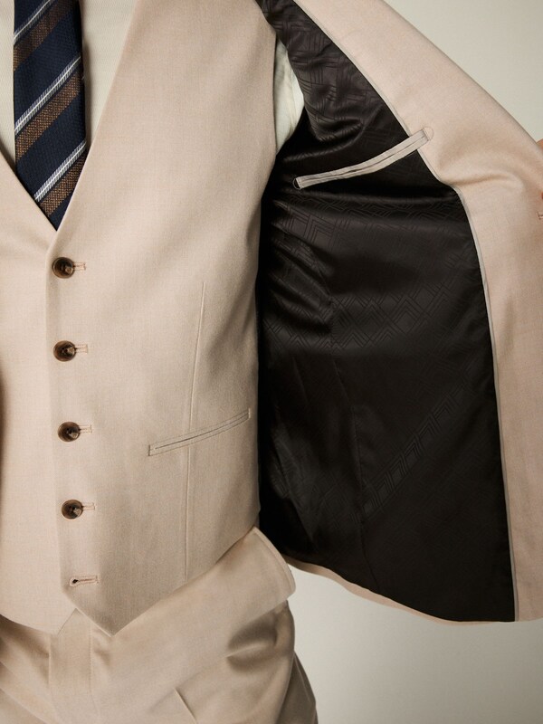Seraphine Neutral Slim Fit Flannel Suit Jacket
