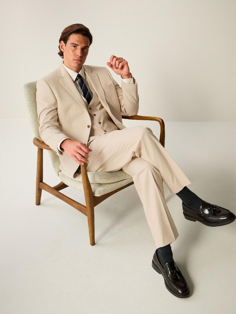 seraphine Neutral Slim Fit Flannel Suit Jacket seraphine Neutral Slim Fit Flannel Suit Jacket