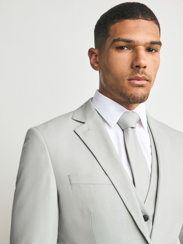 Seraphine Neutral Slim Fit Textured Suit Jacket
