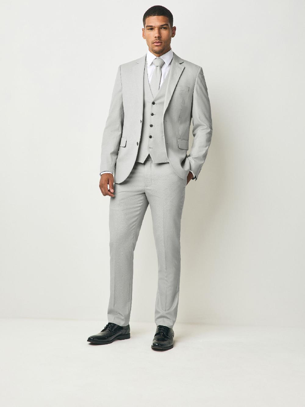 seraphine Neutral Slim Fit Textured Suit Jacket