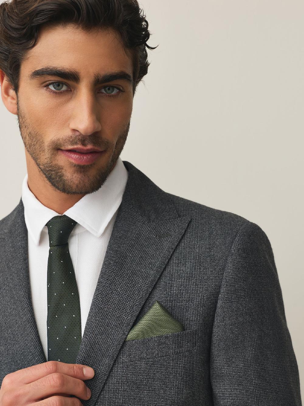 seraphine Olive Green Textured Pocket Square