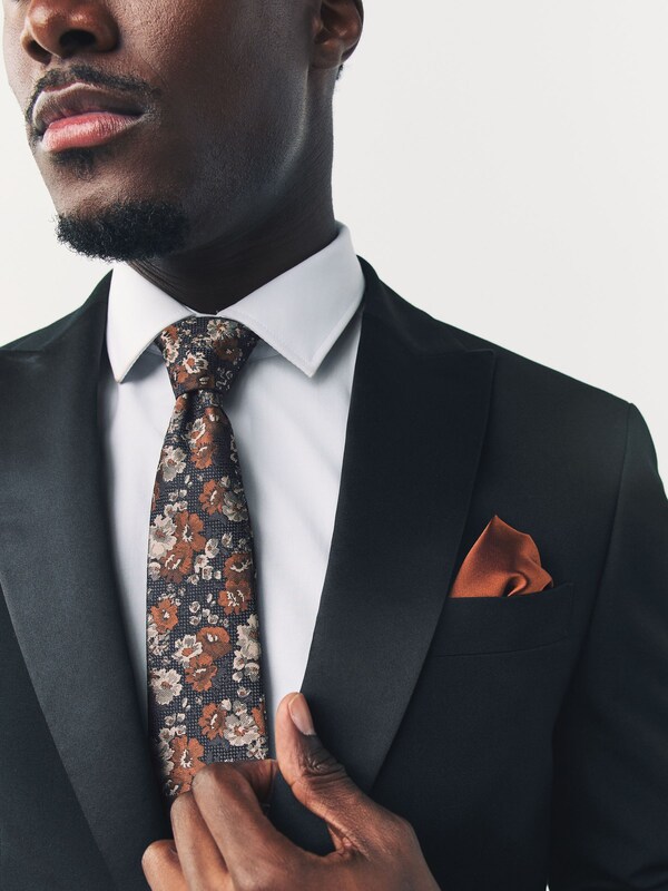Seraphine Orange Tie And Pocket Square Set