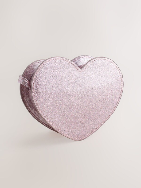 Seraphine Pale Pink/ Metallic Gem Heart Initial Bag