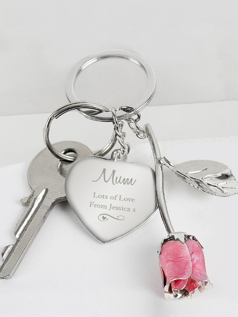 seraphine Personalised Rose Keyring by PMC
