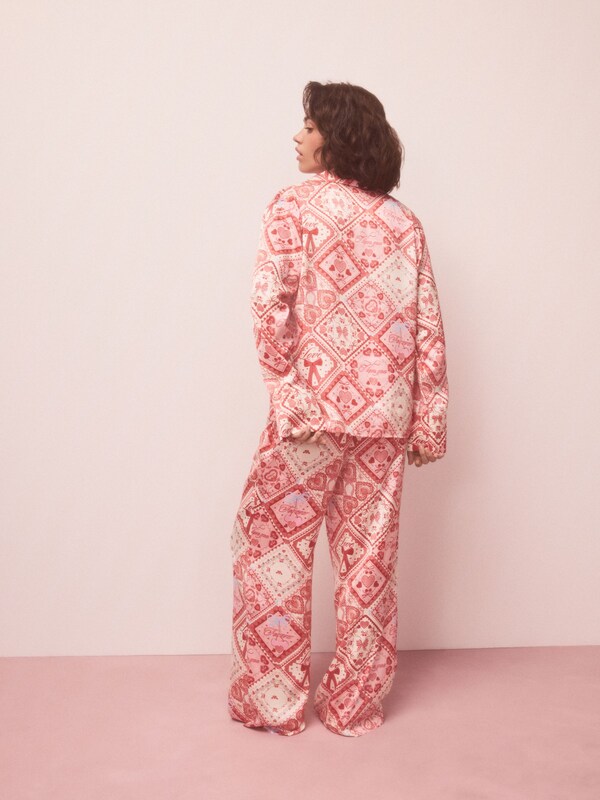 Seraphine Pink Bows Satin Button Through Pyjamas