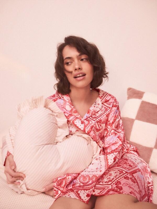 Seraphine Pink Bows Satin Nightshirt