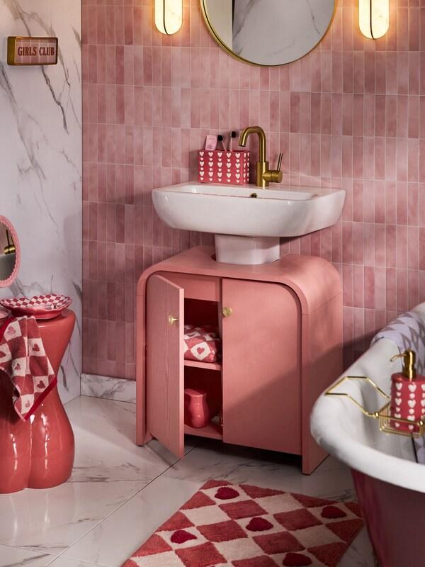 Seraphine Pink Chequerboard Heart Storage Tray