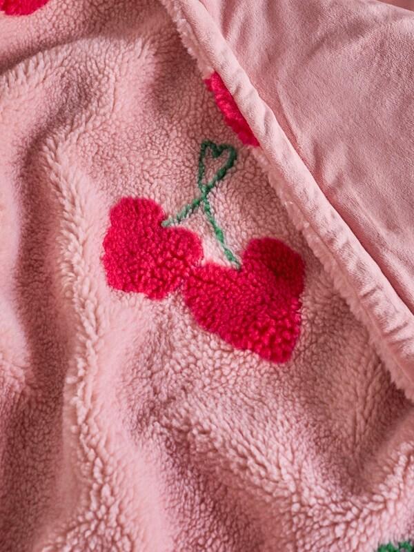 Seraphine Pink Cherries Borg Fleece Throw