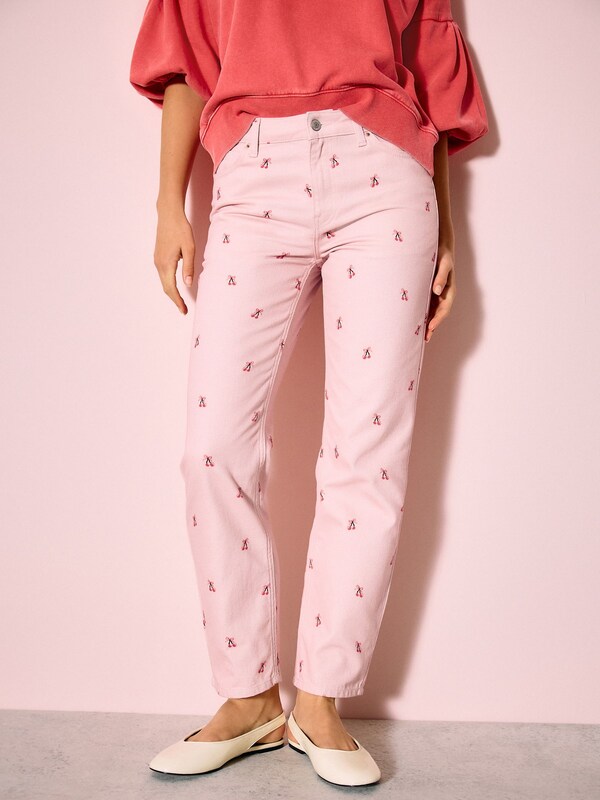 Seraphine Pink Cherry Straight Leg Jeans