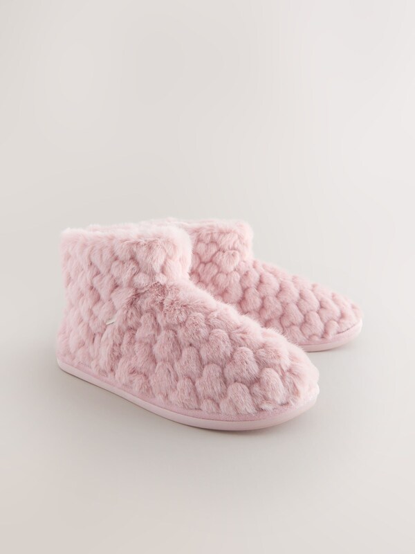 Seraphine Pink Faux Fur Heart Slipper Boots