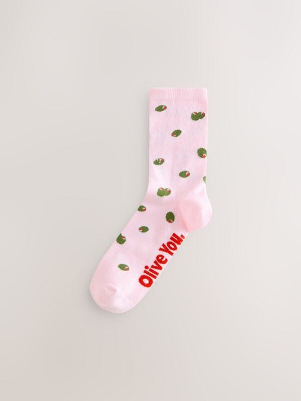 Seraphine Pink/Green 'Olive You' Ankle Socks 4 Pack