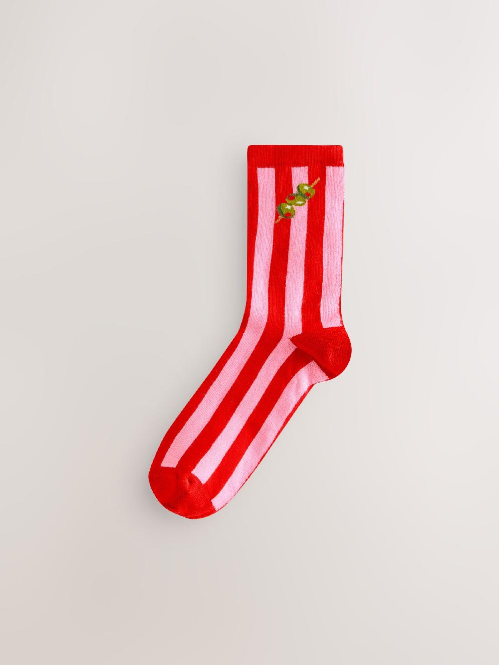 seraphine Pink/Green 'Olive You' Ankle Socks 4 Pack