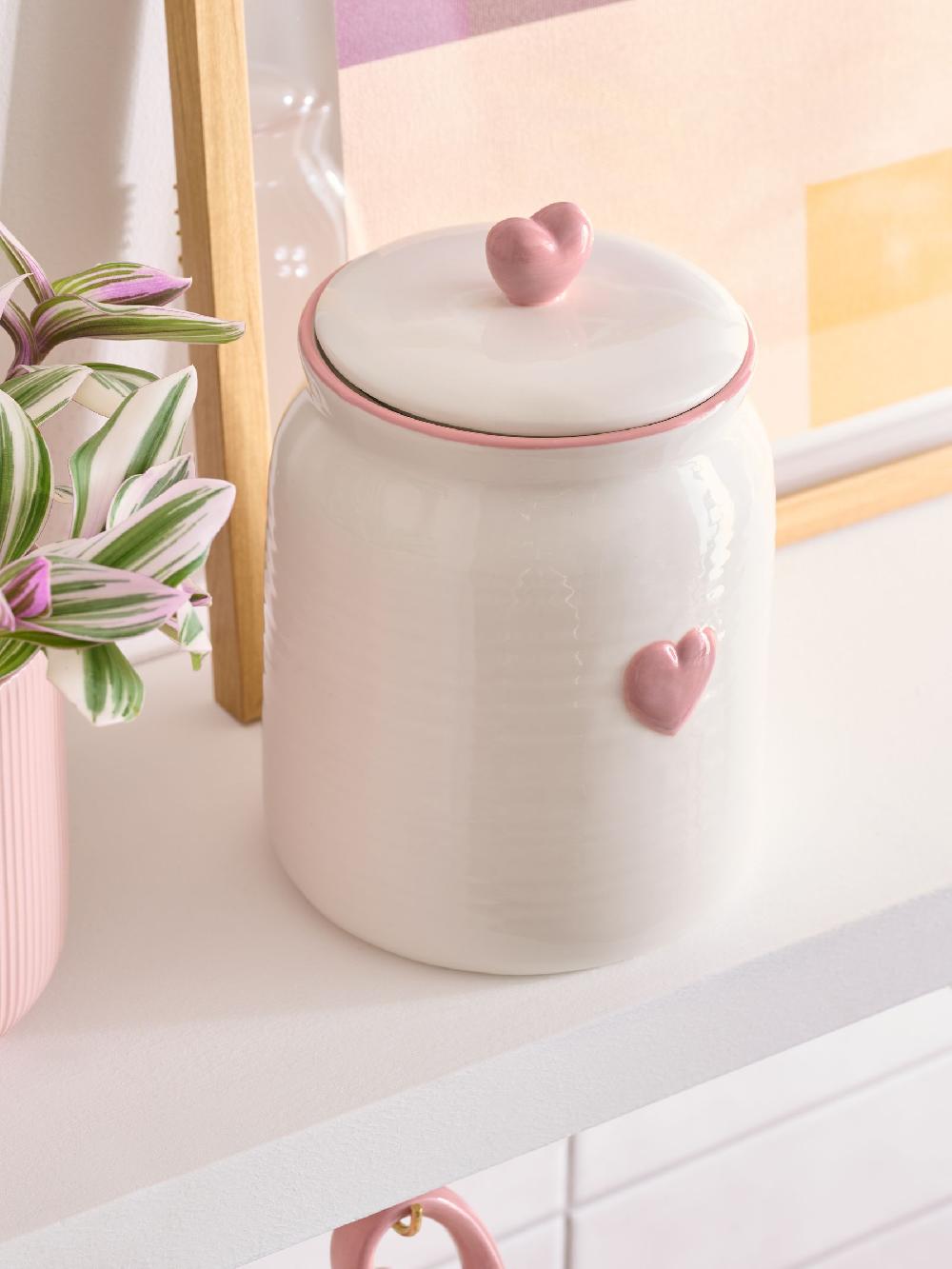 seraphine Pink Heart Biscuit Jar