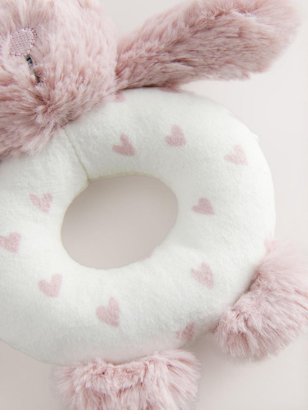 seraphine Pink Heart Bunny Baby Rattle