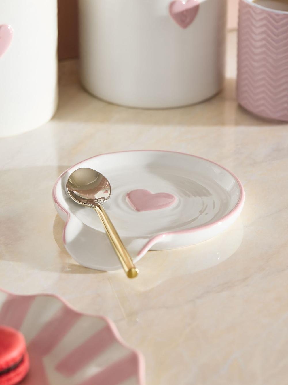 seraphine Pink Heart Ceramic Spoon Rest