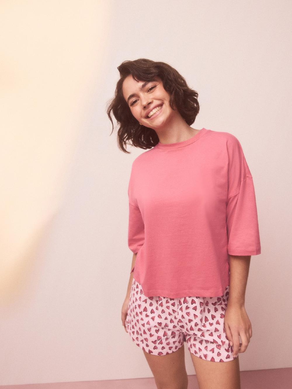 seraphine Pink Heart Cotton Short Set Pyjamas