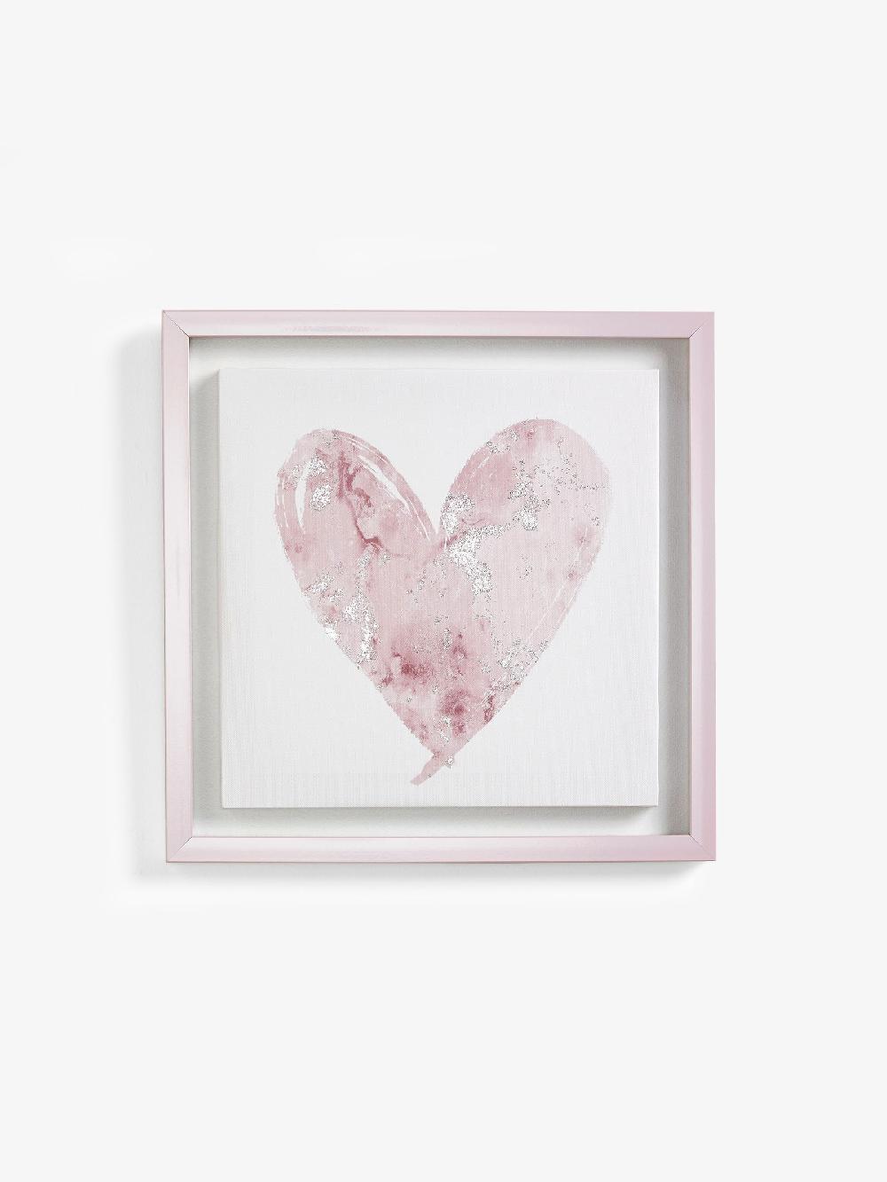 seraphine Pink Heart Framed Canvas Wall Art