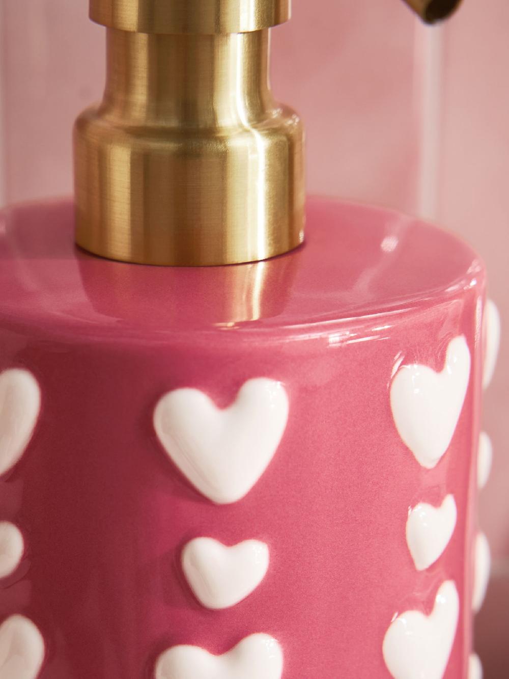 seraphine Pink Heart Soap Dispenser