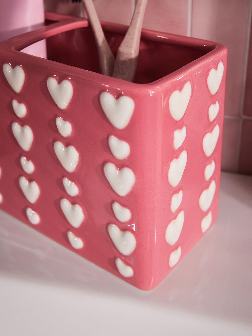 seraphine Pink Heart Toothbrush Tidy