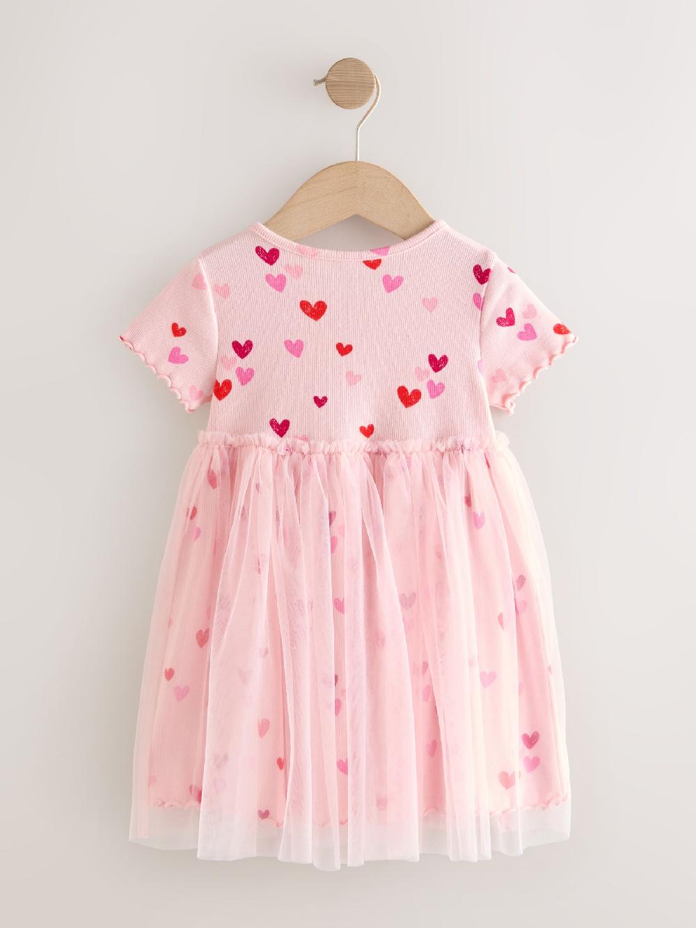 seraphine Pink Hearts Mesh Skirt Dress (3mths-7yrs)