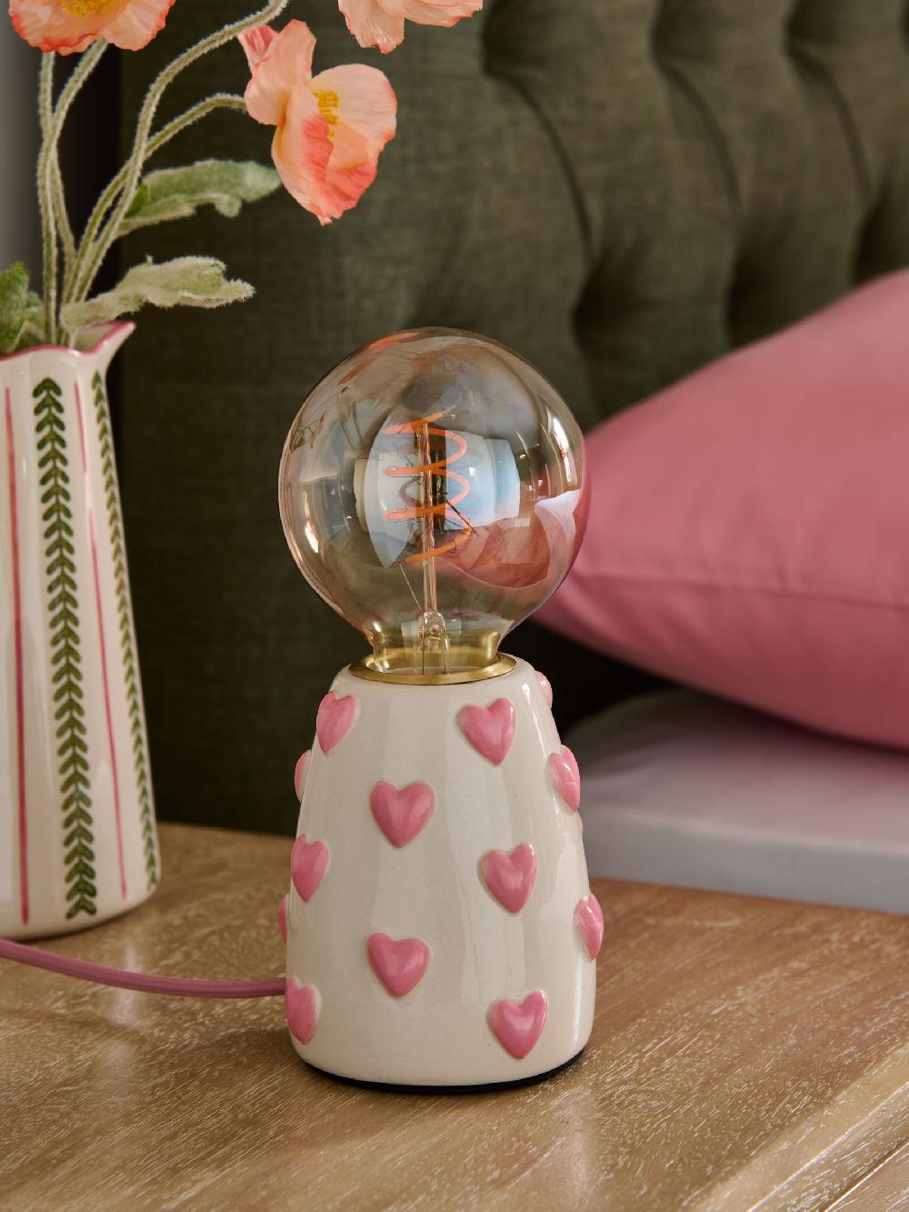 seraphine Pink Hearts Table Lamp