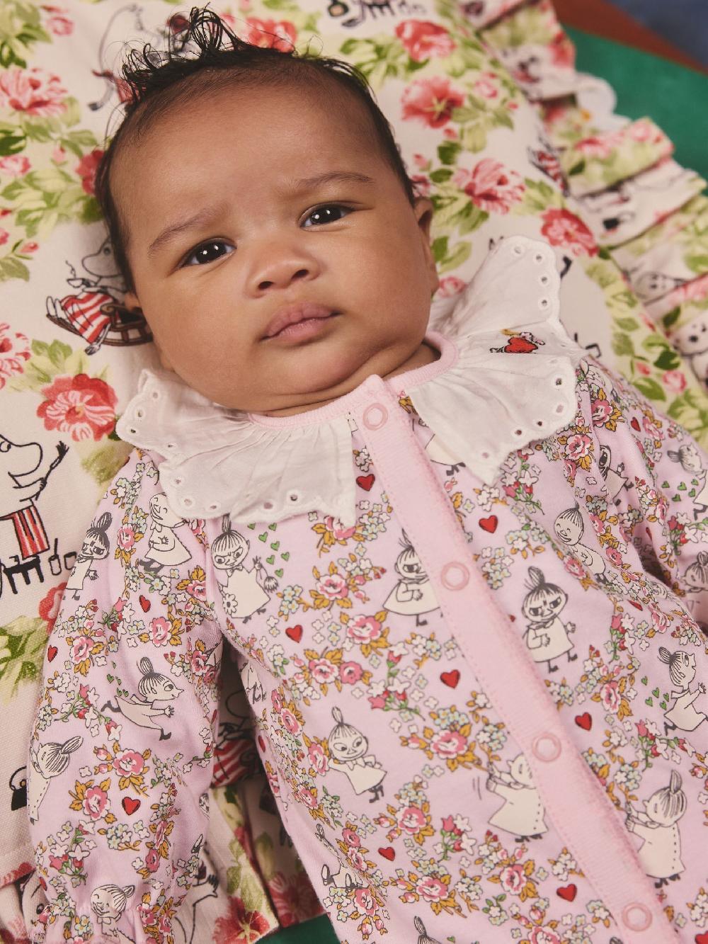 seraphine Pink Moomin Baby Sleepsuit