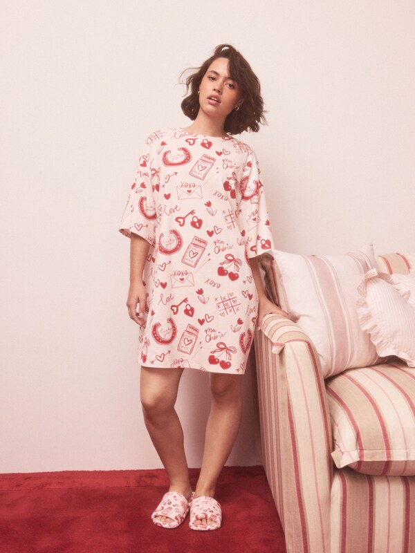 Seraphine Pink/Red Heart Nightie