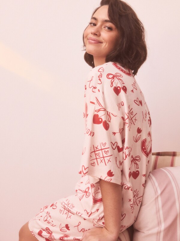 Seraphine Pink/Red Heart Nightie