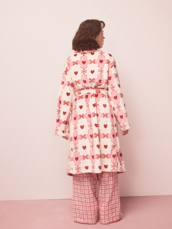 Seraphine Pink/Red Heart Supersoft Dressing Gown