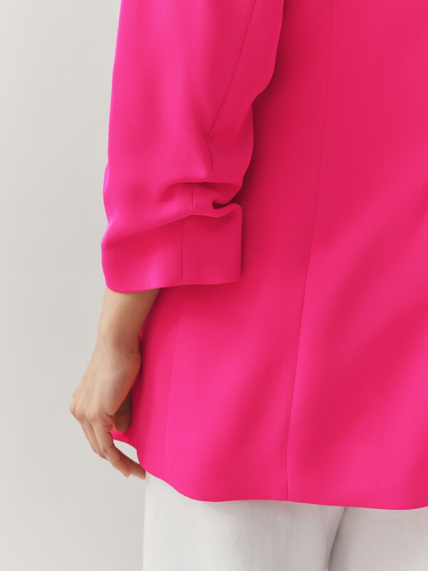 Seraphine Pink Relaxed Ruched Sleeve Blazer