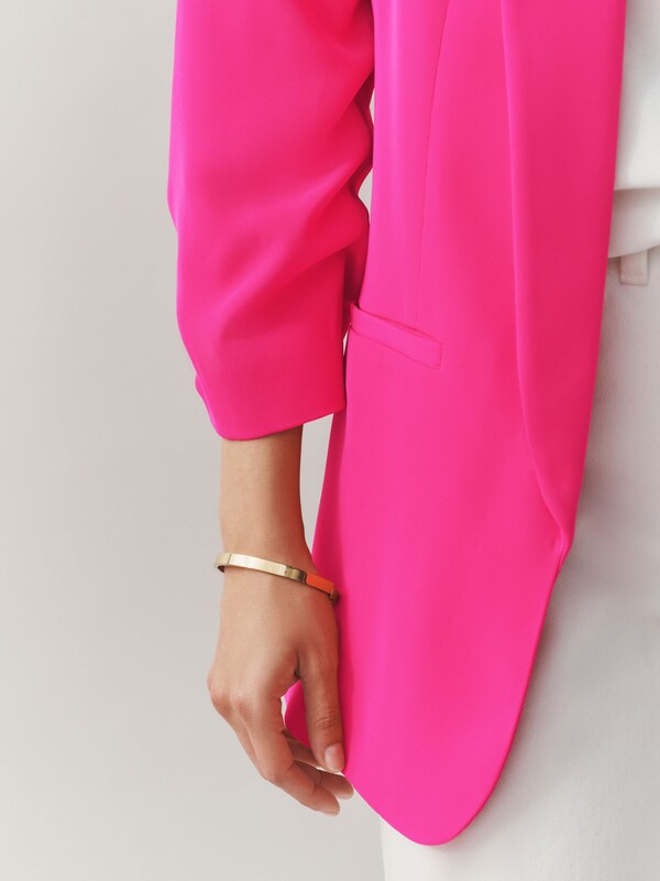 Seraphine Pink Relaxed Ruched Sleeve Blazer