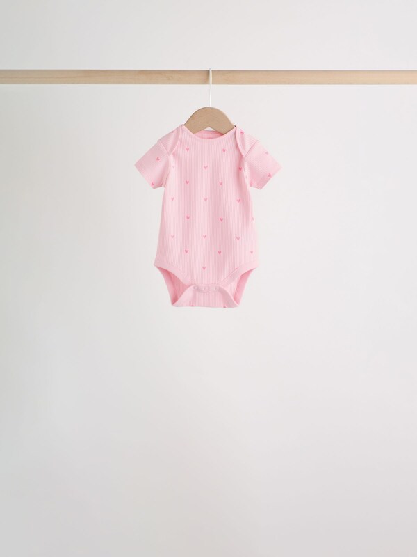 Seraphine Pink Short Sleeve Baby Bodysuits 5 Pack