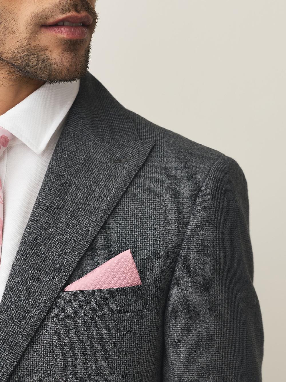 seraphine Pink Textured Pocket Square