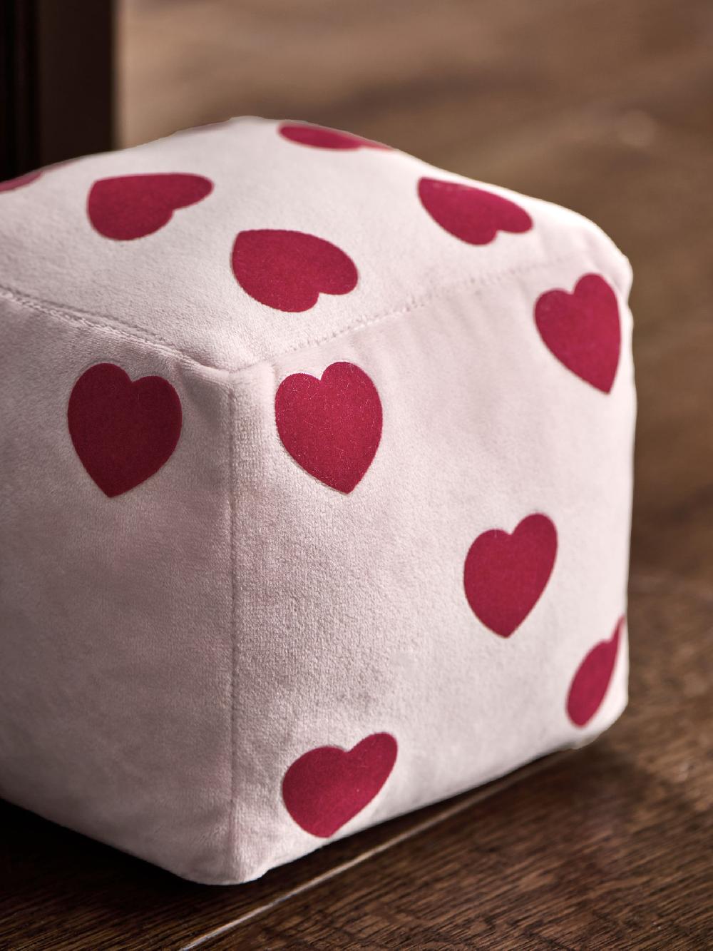 seraphine Pink Valentines Velvet Dice Doorstop